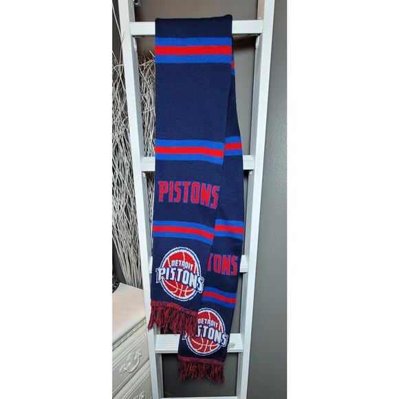 Detroit Pistons NBA Basketball Knit Scarf Forever Authentic Sports Fan Apparel - Picture 2 of 4